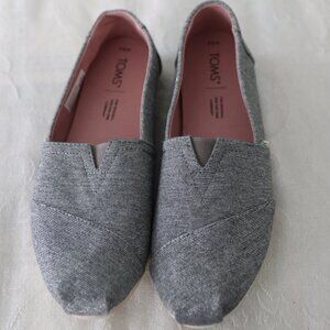 TOMS Alpargetta Slip on Flat Metallic Knit Fabric Womens Size 8.5